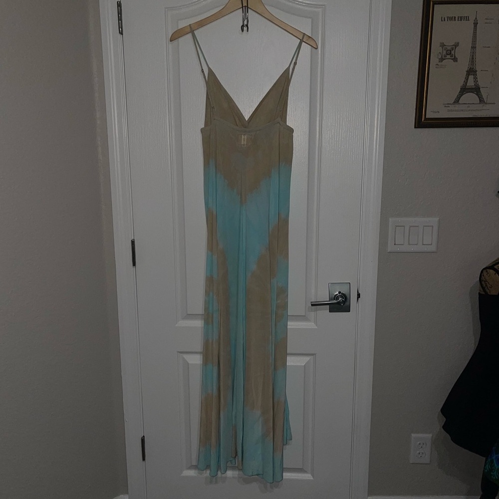 RARE GYPSY 05 Alex Silk Tie Dye Maxi Dress Tie-Dye Flowy Tie Bust Hippie Medium - Picture 9 of 10